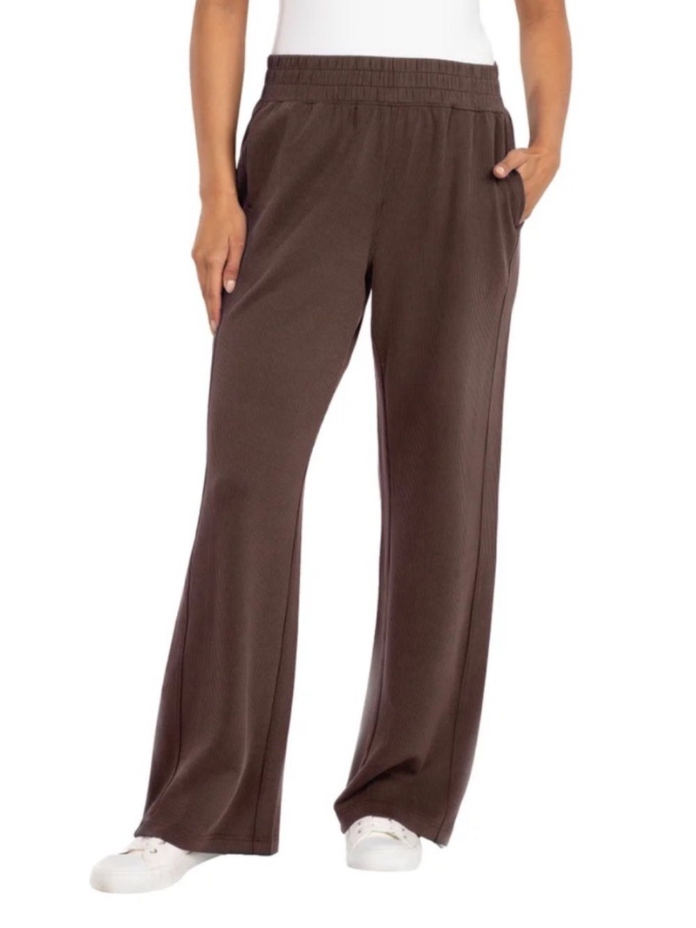 Spyder Ribbed Wide Leg Pants Brown Size Small